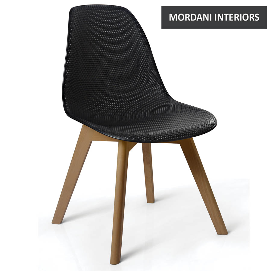 Esme Black Cafe Chair With Brown Legs 
